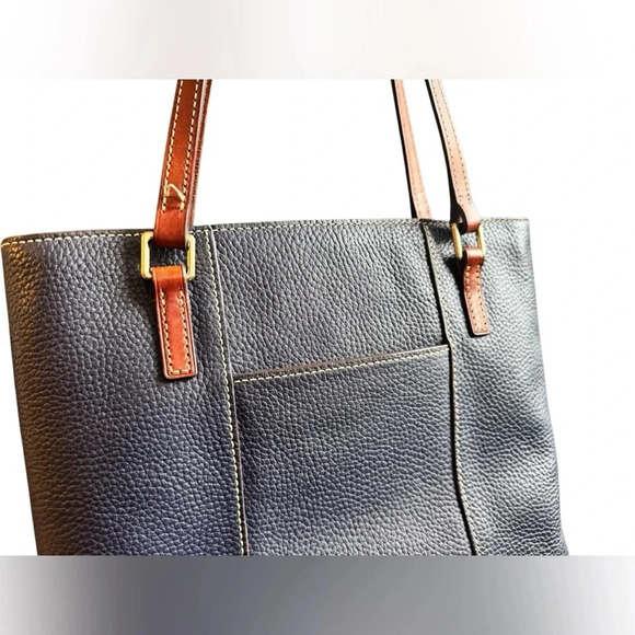 Dooney & Bourke Pebble Grain Leather Small Lexington Bag in Black and Brown - Picture 4 of 17